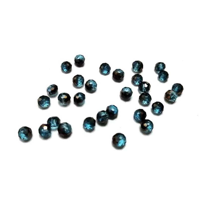 Beads - Crystal Beads - 4mm - srainbow smoked blue  - 30pcs- Beads for crafting