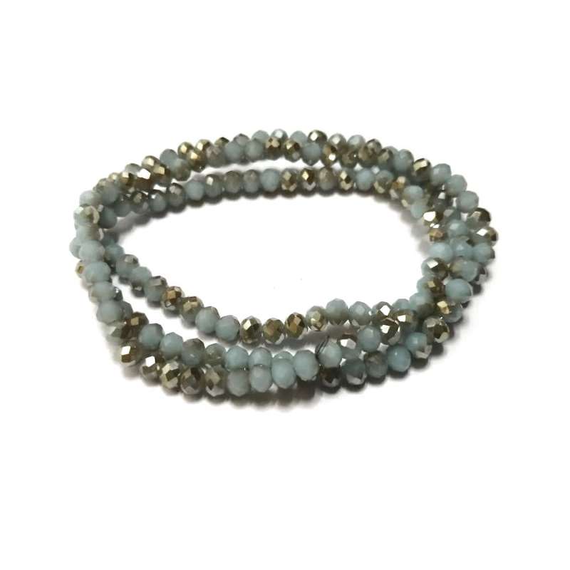 Beads - Crystal Beads - 4mm - gold smoked aqua blue  +/- 130pcs String - Beads for crafting