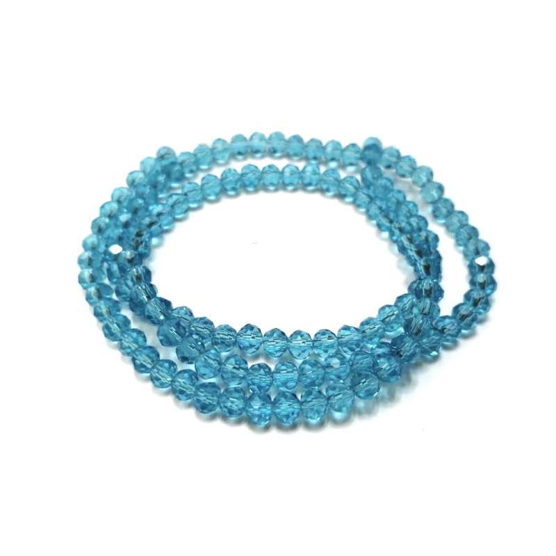 Beads - Crystal Beads - 4mm - clear sky  blue  +/- 130pcs String - Beads for crafting