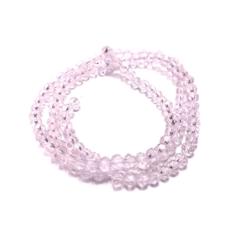 Beads - Crystal Beads - 4mm - clear rose  +/- 130pcs String - Beads for crafting