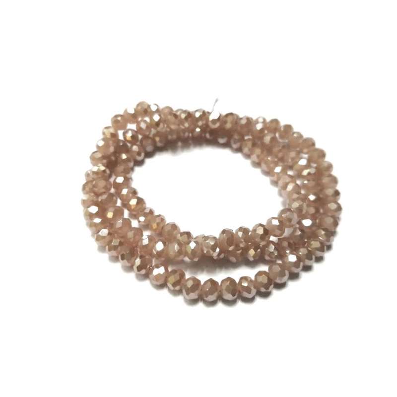 Beads - Crystal Beads - 4mm - shiny rose brown  +/- 130pcs String- Beads for crafting