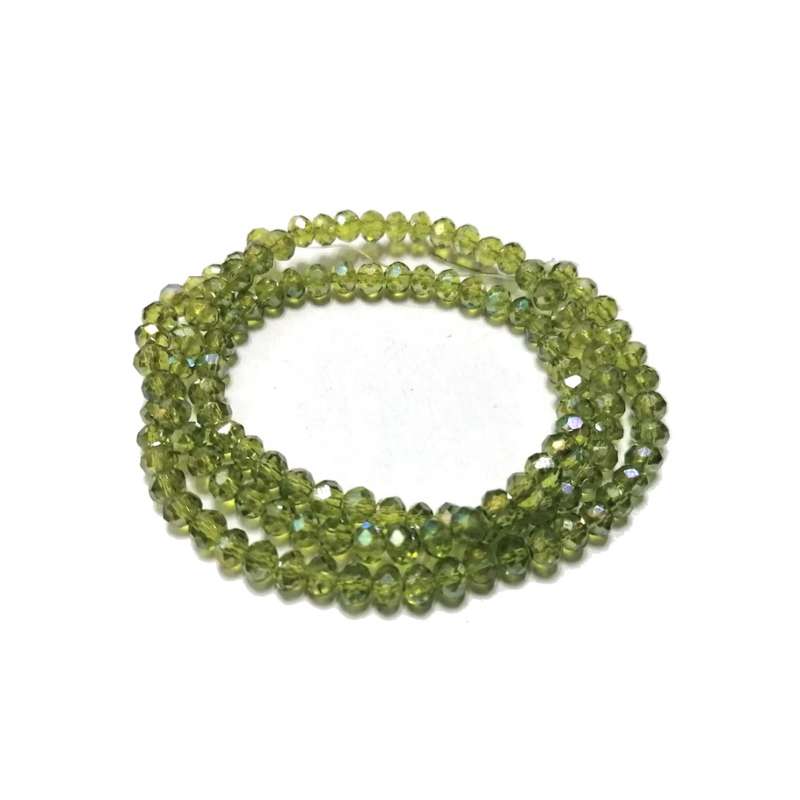 Beads - Crystal Beads - 4mm - shiny clear light green  +/- 130pcs String - Beads for crafting