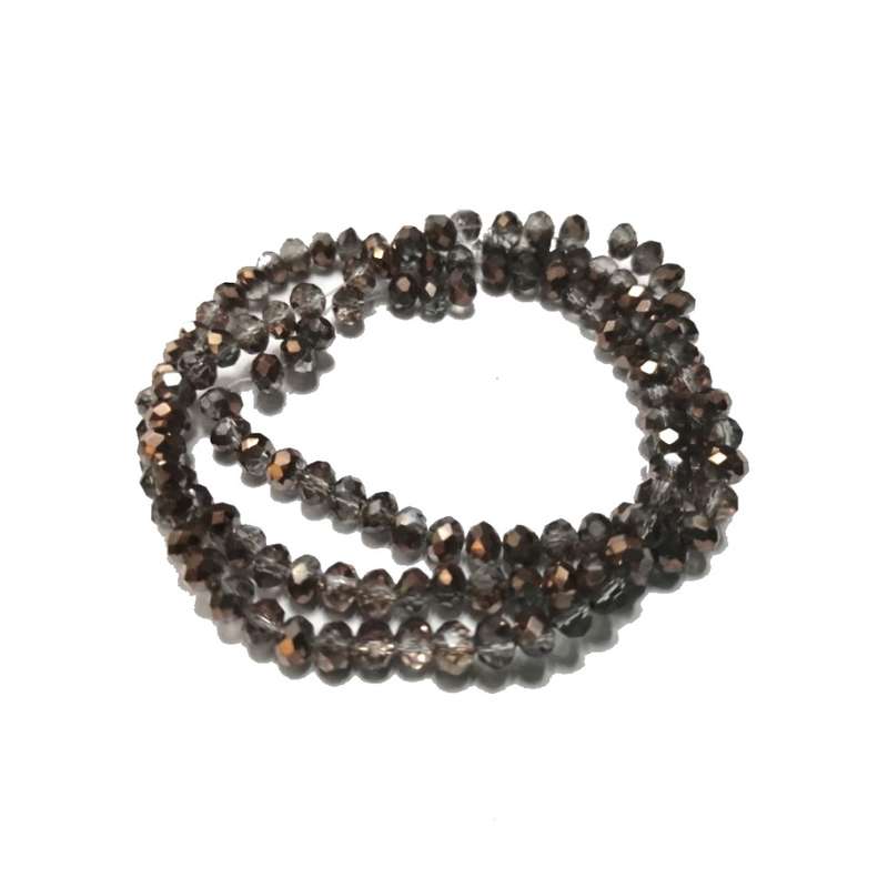 Beads - Crystal Beads - 4mm - copper smoked brown  +/- 130pcs String - Beads for crafting