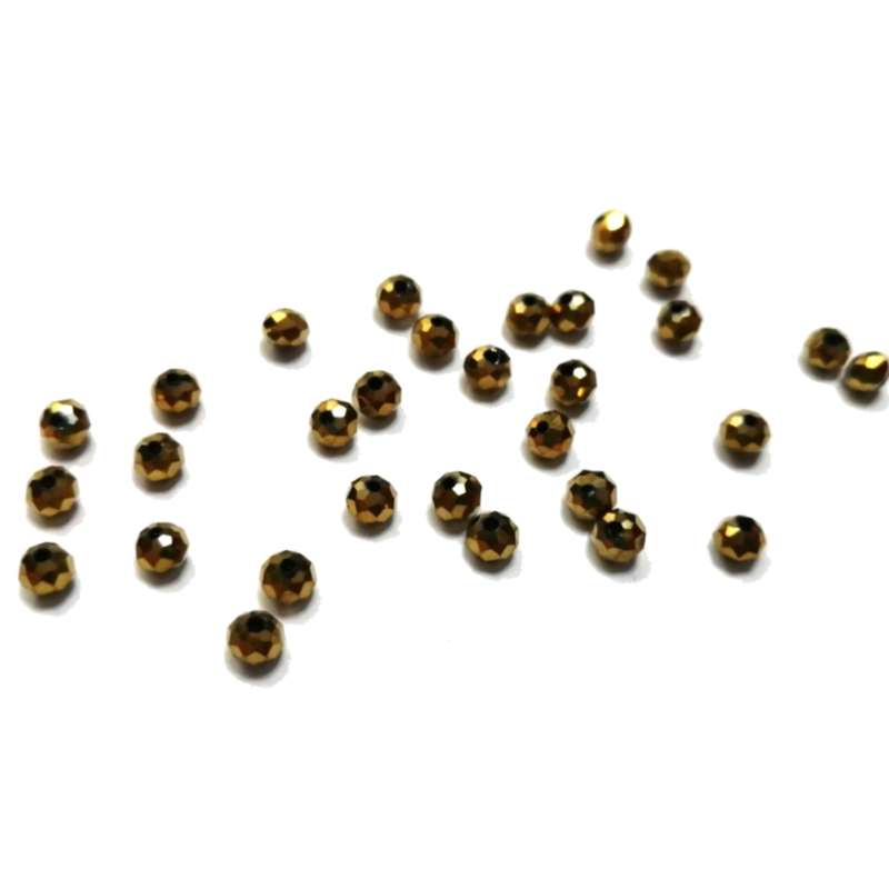 Beads - Crystal Beads- 4mm - gold  - 30pcs - Beads for crafting