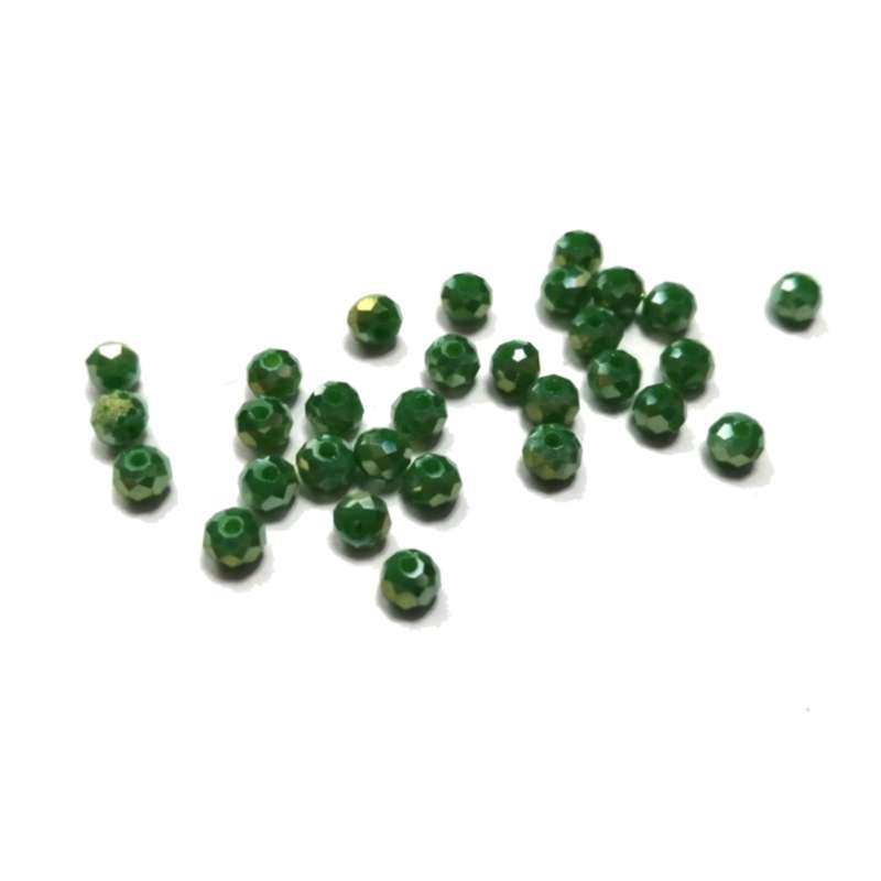 Beads - Crystal Beads- 4mm - shiny light green  - 30pcs - Beads for crafting