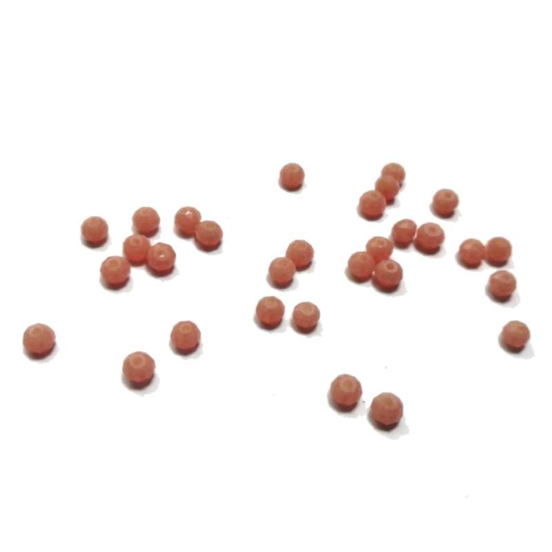 Beads - Crystal Beads- 4mm - mat salmon orange  - 30pcs - Beads for crafting
