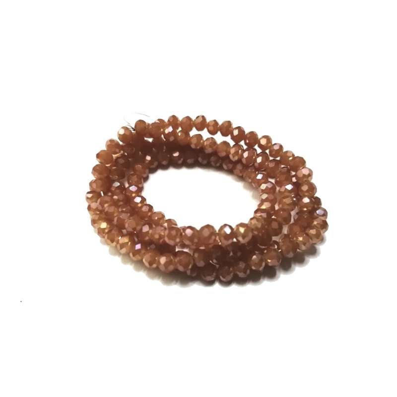 Beads - Crystal Beads - 4mm -  dark shiny orange  +/- 130pcs String - Beads for crafting