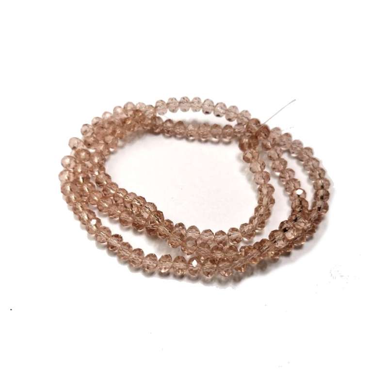Beads - Crystal Beads - 4mm -  clear old rose  +/- 130pcs String - Beads for crafting