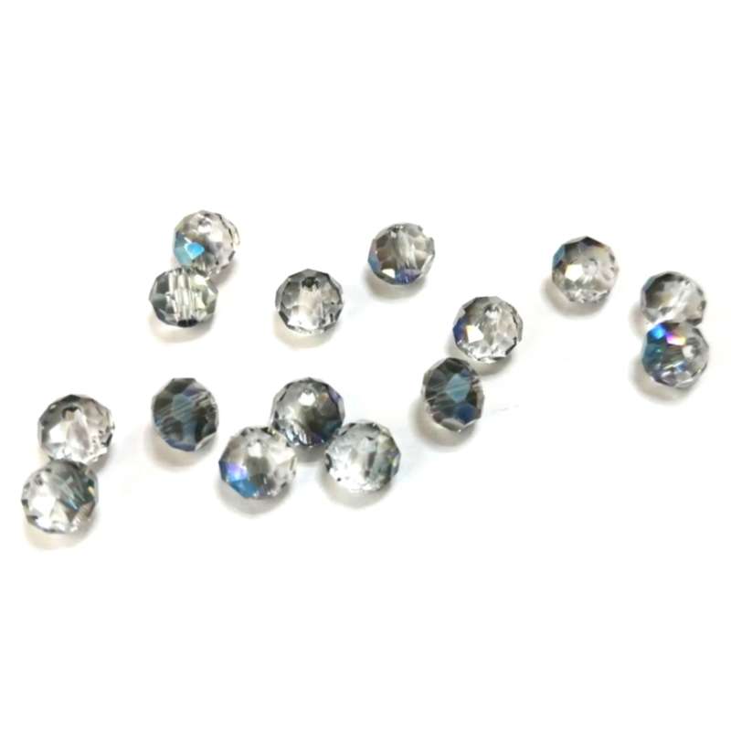 Beads - Crystal Beads - 6mm -shiny blue grey - 15pcs - Beads for crafting