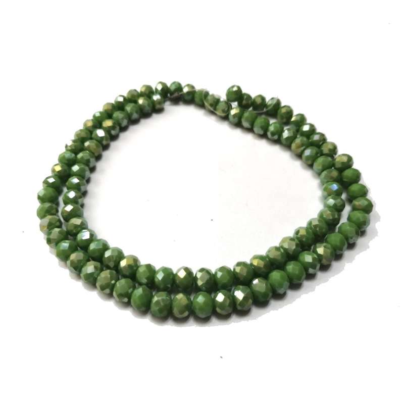 Beads - Crystal Beads - 6mm -shiny light green- String+/-90pcs - Beads for crafting