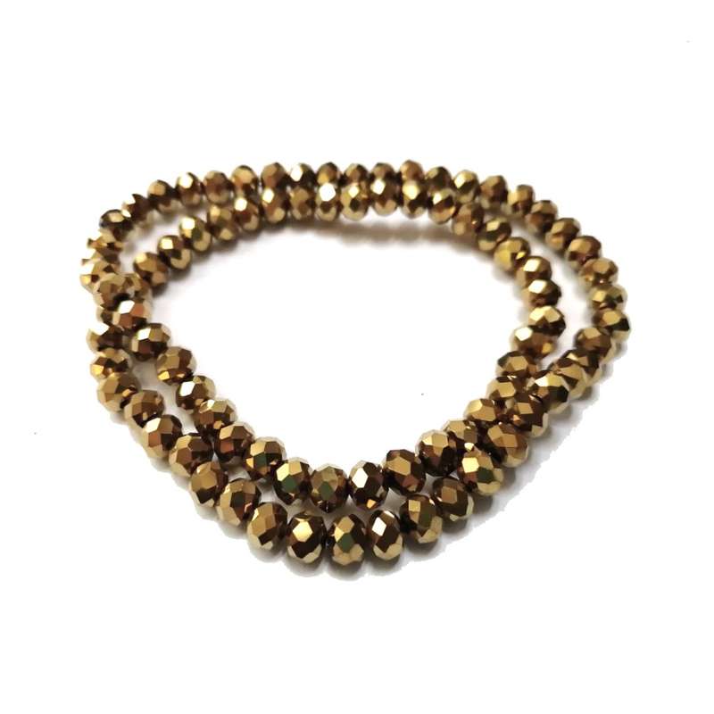 Beads - Crystal Beads - 6mm -yellow gold- String+/-95pcs - Beads for crafting