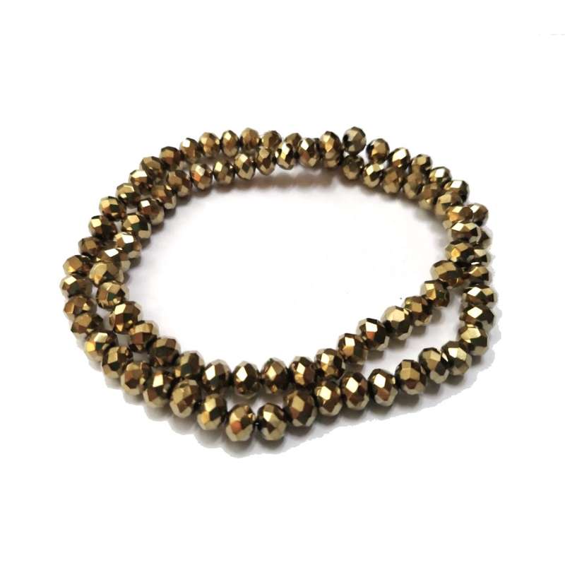 Beads - Crystal Beads - 6mm - gold- String+/-95pcs - Beads for crafting