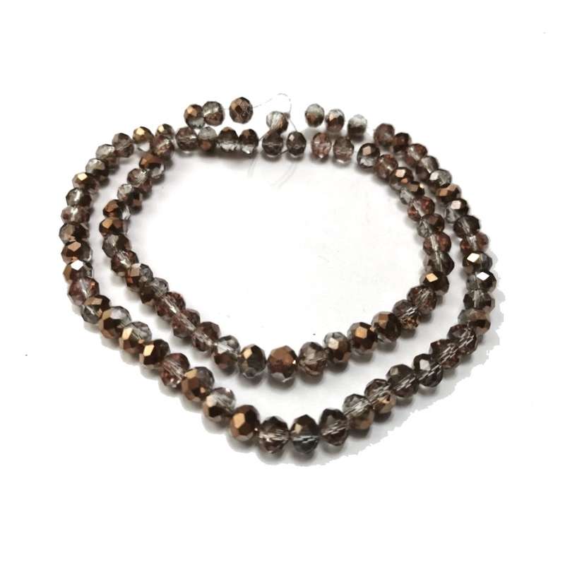 Beads / Crystal Beads - 6mm - copper smoked grey brown- String+/-95pcs / Beads for crafting