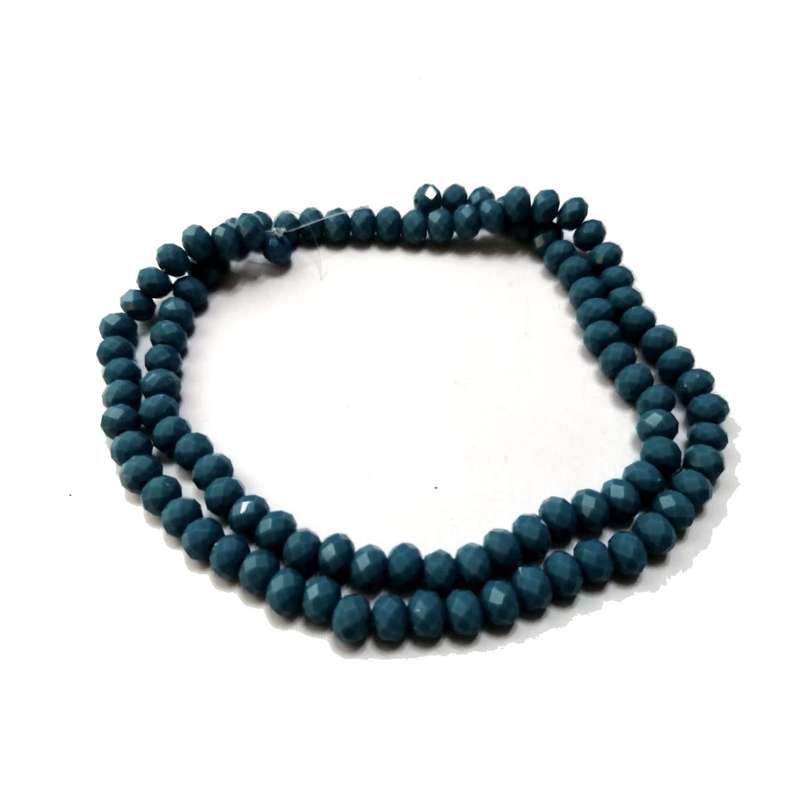 Beads / Crystal Beads -6mm- mat medium blue- String+/-95pcs / Beads for crafting
