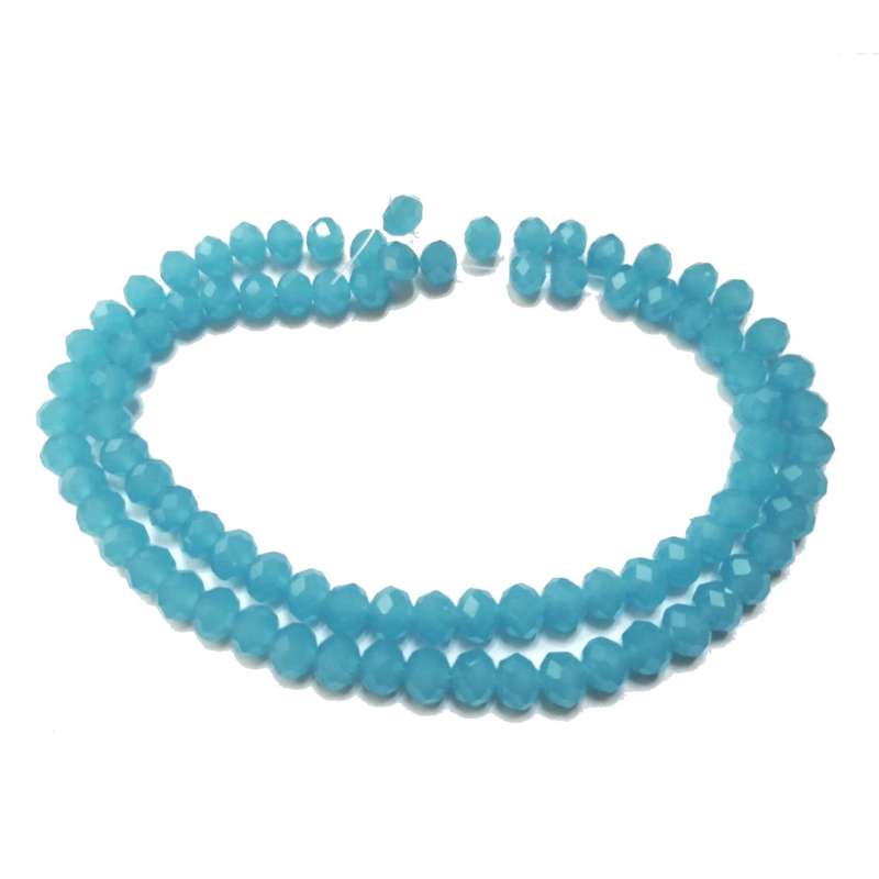 Beads / Crystal Beads -6mm- mat sky blue- String+/-95pcs / Beads for crafting