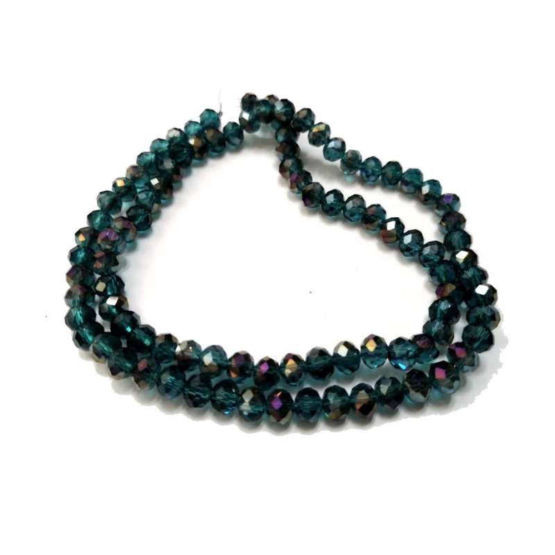 Beads / Crystal Beads -6mm- rainbow smoked aqua blue- String+/-95pcs / Beads for crafting