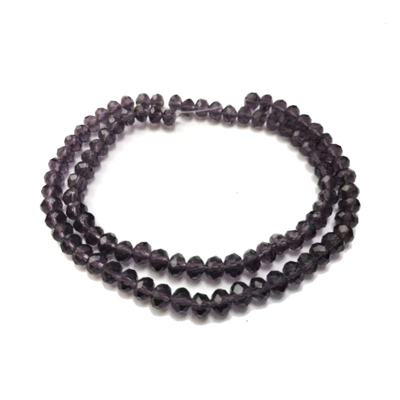 Beads / Crystal Beads -6mm- clear dark purple- String+/-95pcs / Beads for crafting