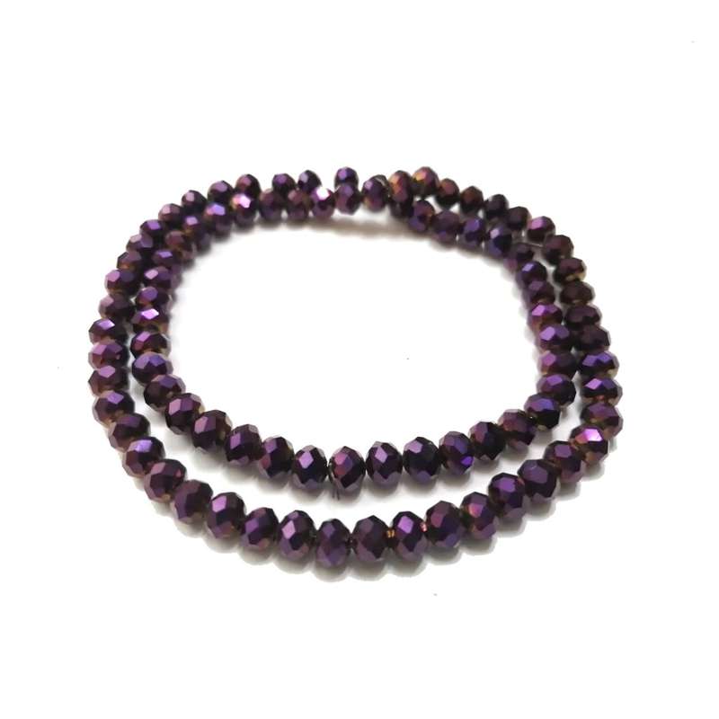 Beads / Crystal Beads -6mm- metalic shiny dark purple- String+/-95pcs / Beads for crafting