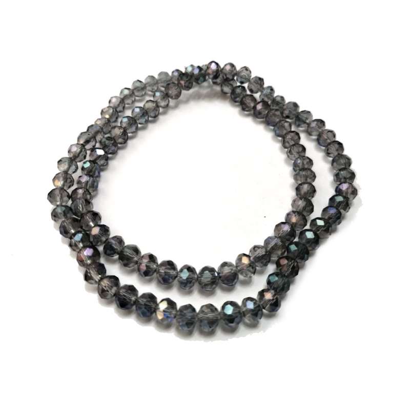 Beads / Crystal Beads -6mm- rainbow smoked blue grey - String+/-95pcs / Beads for crafting