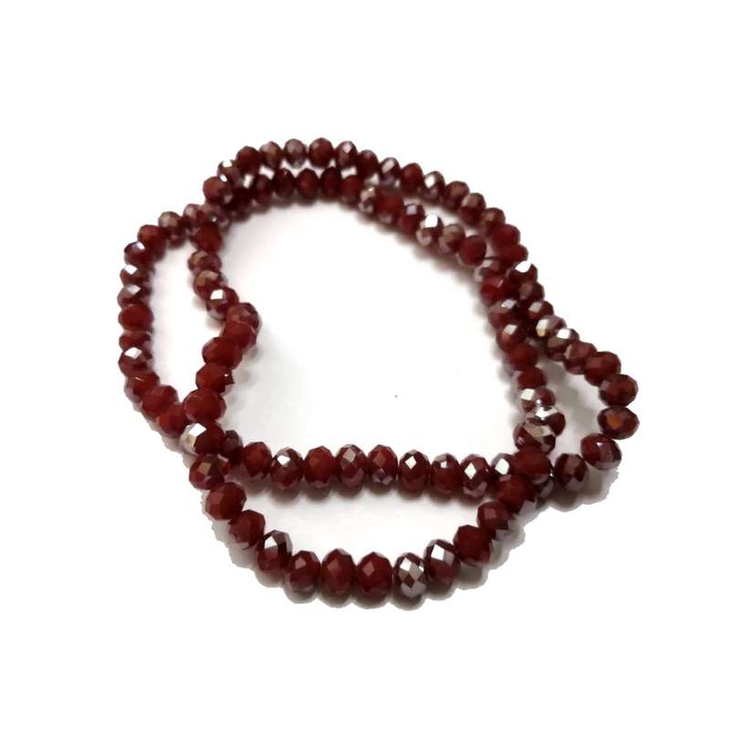 Beads / Crystal Beads -6mm- silver smoked dark red - String+/-95pcs / Beads for crafting