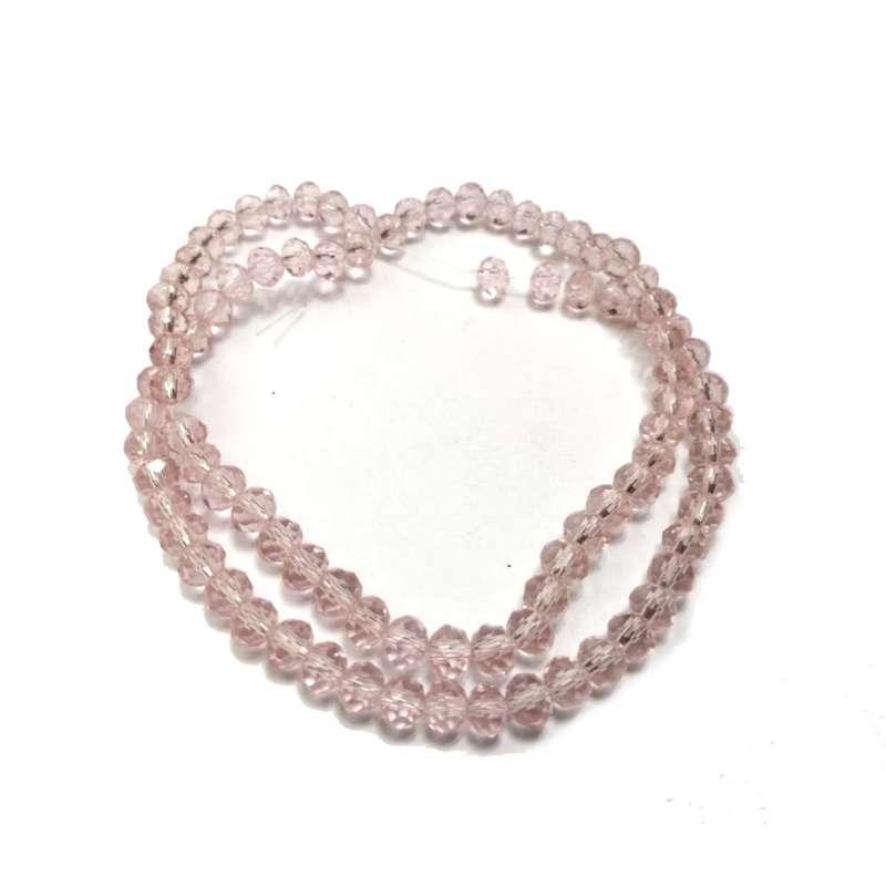 Beads / Crystal Beads -6mm- clear rose - String+/-95pcs / Beads for crafting