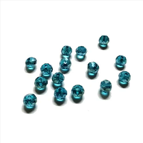 Beads / Crystal Beads - 6mm -dark clear aqua blue   - 15pcs / Beads for crafting