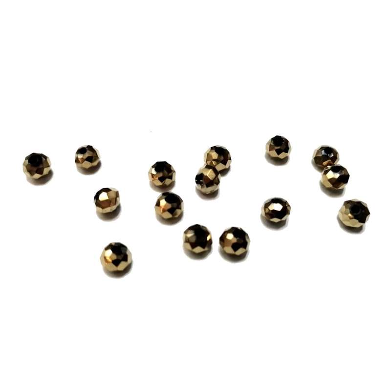 Beads / Crystal Beads - 6mm - gold- 15pcs / beads for crafting