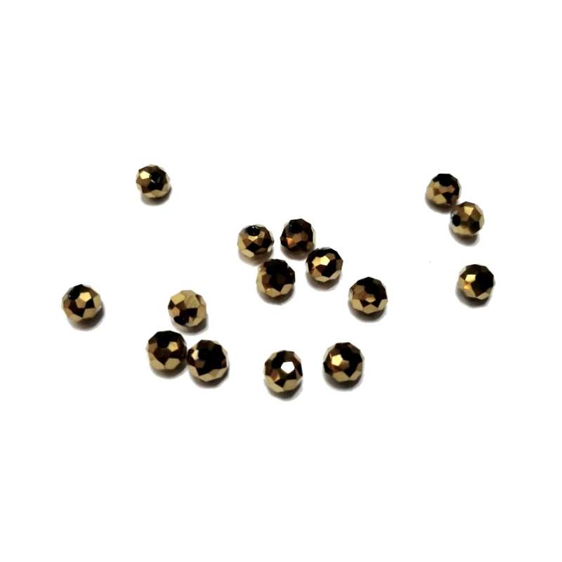 Beads / Crystal Beads - 6mm -yellow gold- 15pcs / beads for crafting