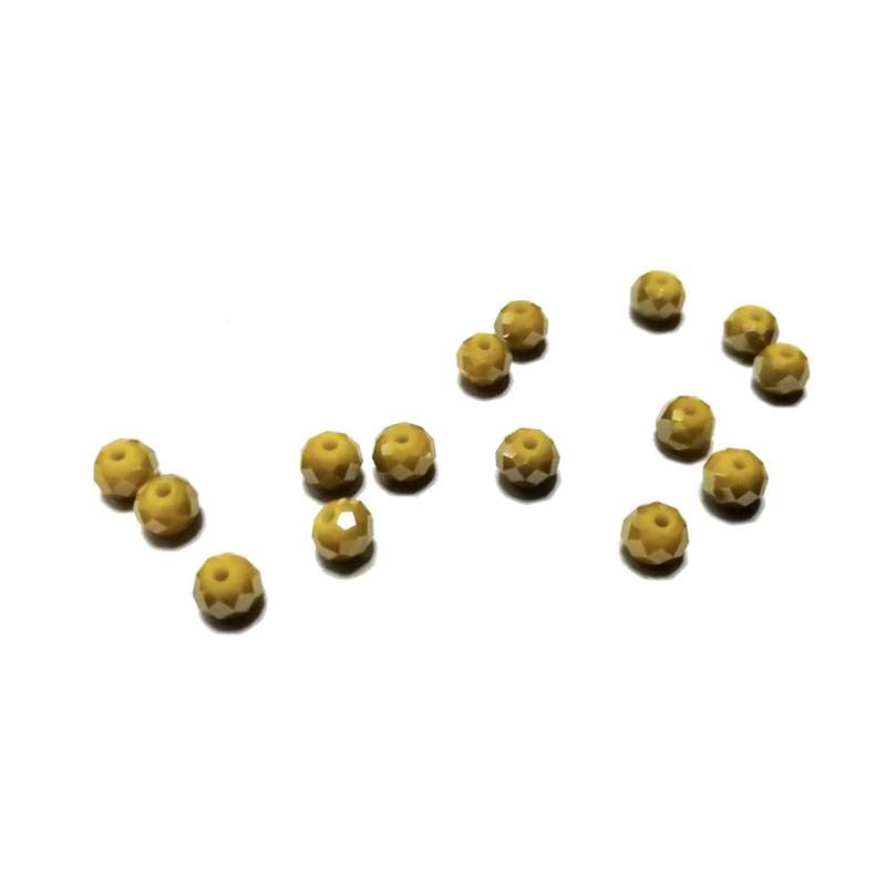 Beads / Crystal Beads - 6mm -grey smoked yellow- 15pcs / beads for crafting