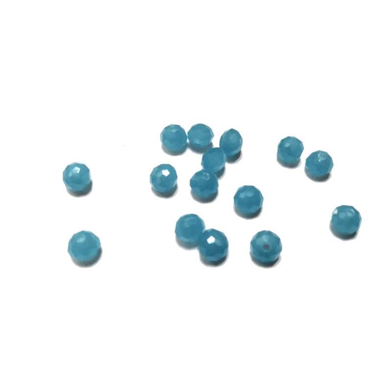 Beads / Crystal Beads -6mm- mat sky blue- 15pcs / beads for crafting