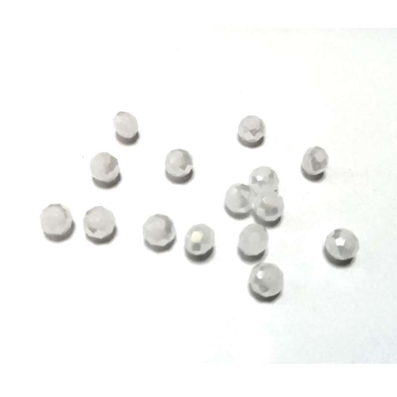 Beads / Crystal Beads -6mm- shiny milky white - 15pcs / beads for crafting