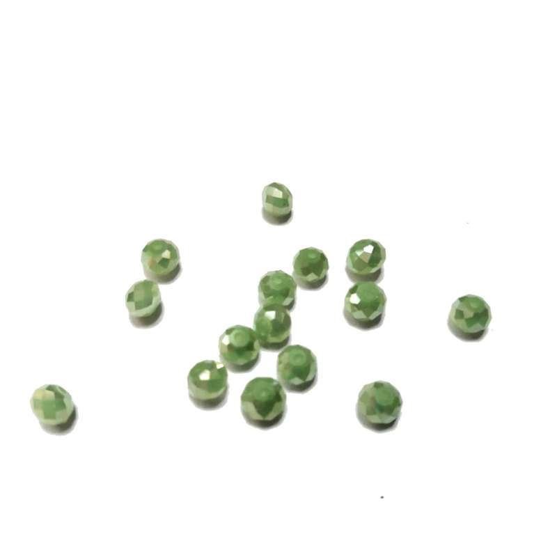 Beads / Crystal Beads - 6mm -shiny milky green- 15pcs / beads for crafting