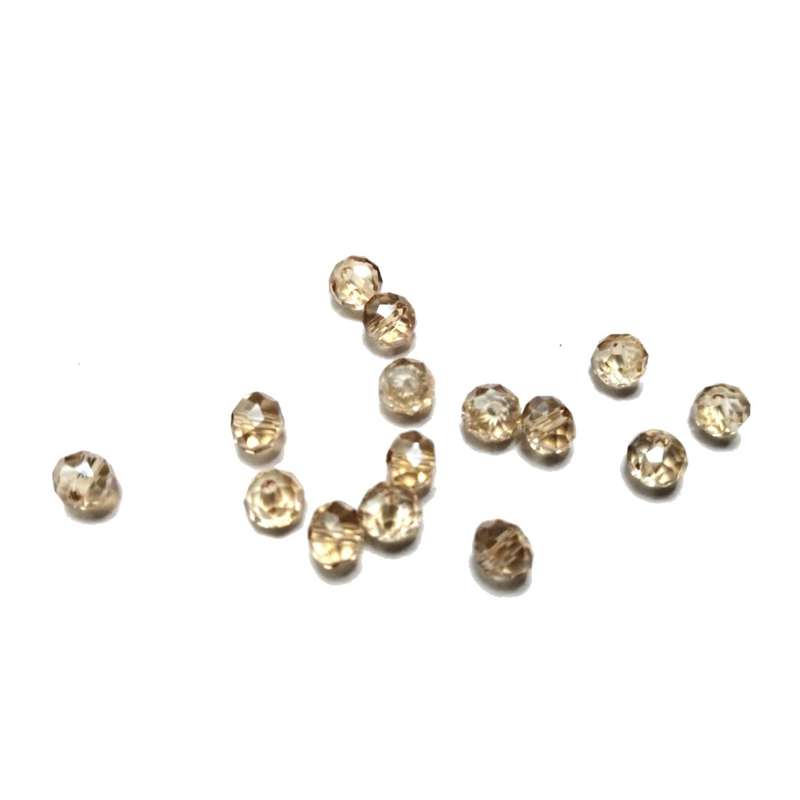 Beads / Crystal Beads -6mm- shiny clear beige- 15pcs / beads for crafting