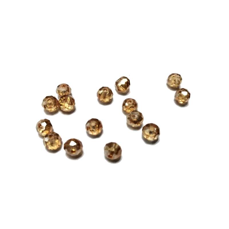 Beads / Crystal Beads -6mm- shiny clear orange - 15pcs / beads for crafting
