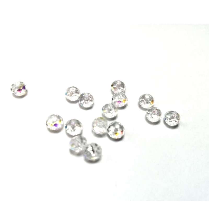 Beads / Crystal Beads -6mm- clear mega bling - 15pcs / beads for crafting