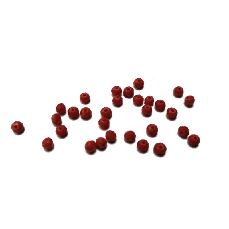 Beads / Crystal Beads - 4mm - mat red  - 30pcs / beads for crafting
