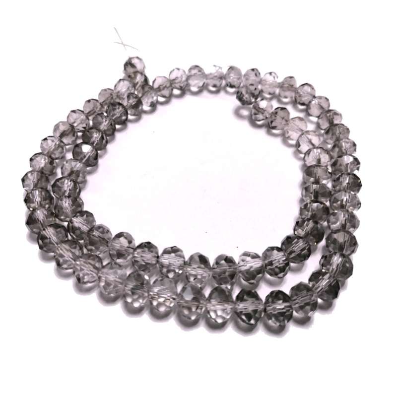 Beads / Crystal Beads - 8mm -clear grey- String +/-68pcs / Beads for crafting