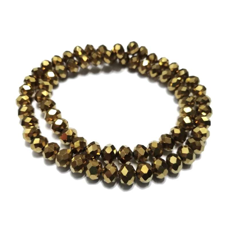 Beads / Crystal Beads - 8mm -gold - String +/-68pcs / Beads for crafting