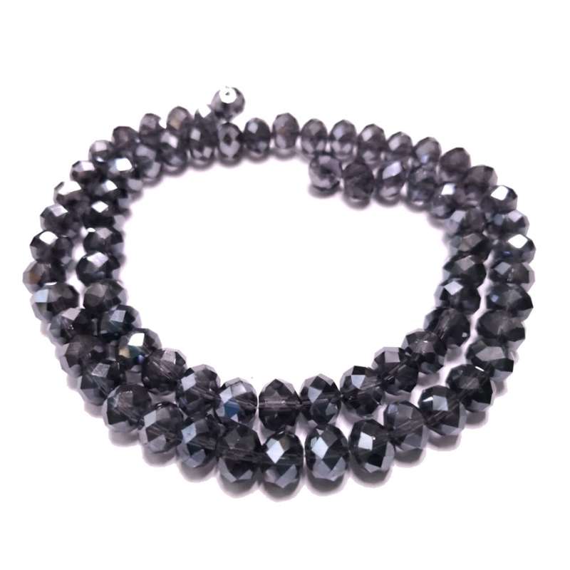 Beads / Crystal Beads - 8mm -shiny blue grey purple - String +/-68pcs / Beads for crafting