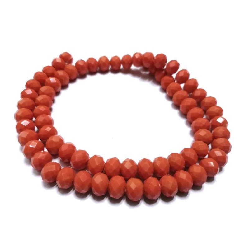 Beads / Crystal Beads - 8mm -fire red - String +/-68pcs / Beads for crafting