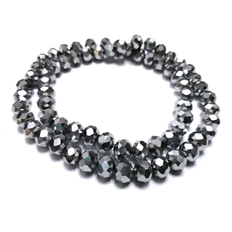 Beads / Crystal Beads - 8mm -silver - String +/-68pcs / Beads for crafting