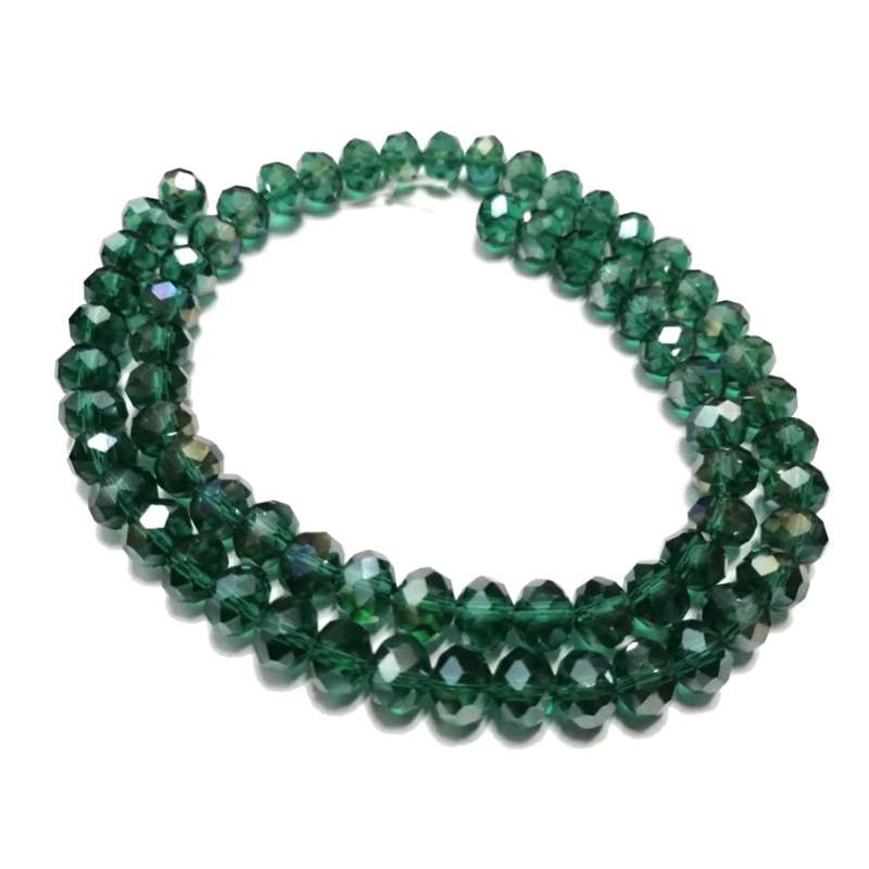 Beads / Crystal Beads - 8mm -clear shiny green- String +/-68pcs / Beads for crafting