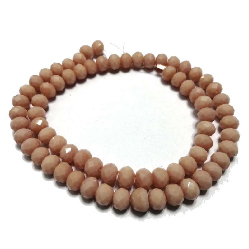 Beads / Crystal Beads - 8mm -mat salmon beige- String +/-68pcs / Beads for crafting