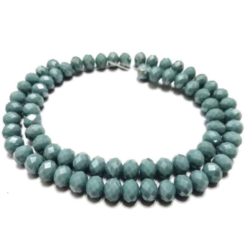 Beads / Crystal Beads - 8mm -grey turquoise blue- String +/-68pcs / Beads for crafting