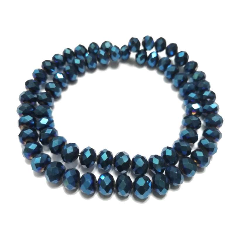 Beads / Crystal Beads - 8mm -metalic royal blue- String +/-68pcs / Beads for crafting