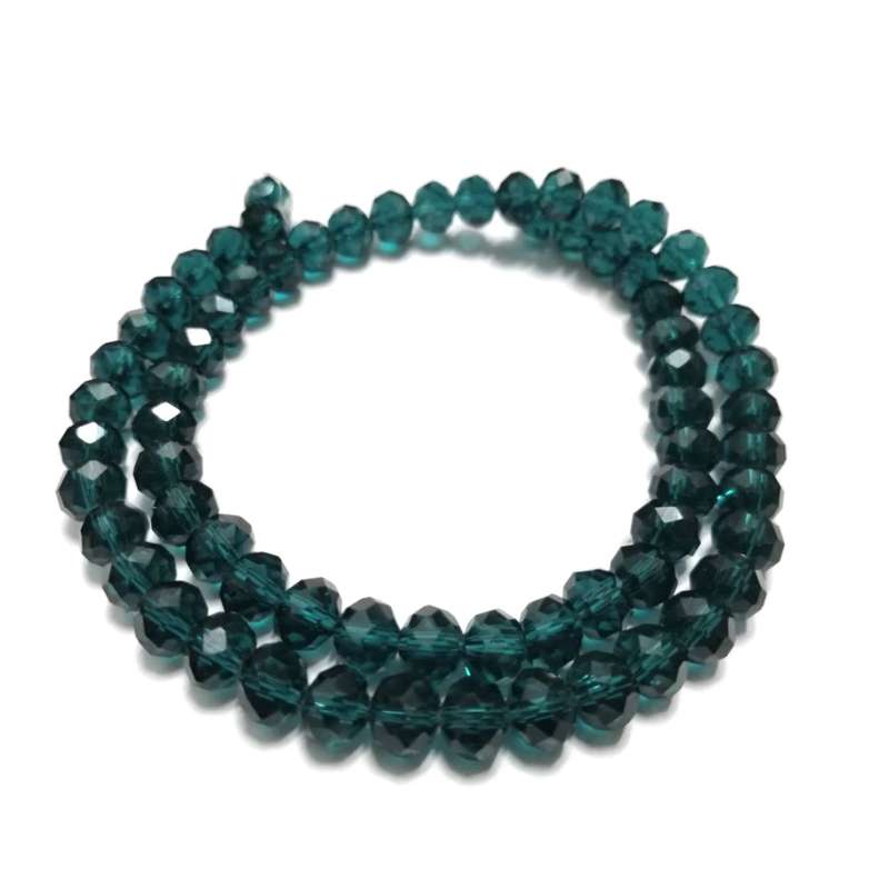 Beads / Crystal Beads - 8mm -deep aqua  blue- String +/-68pcs / Beads for crafting