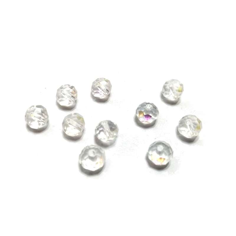 Beads / Crystal Beads - 8mm -shiny  color less- 10pcs / beads for crafting