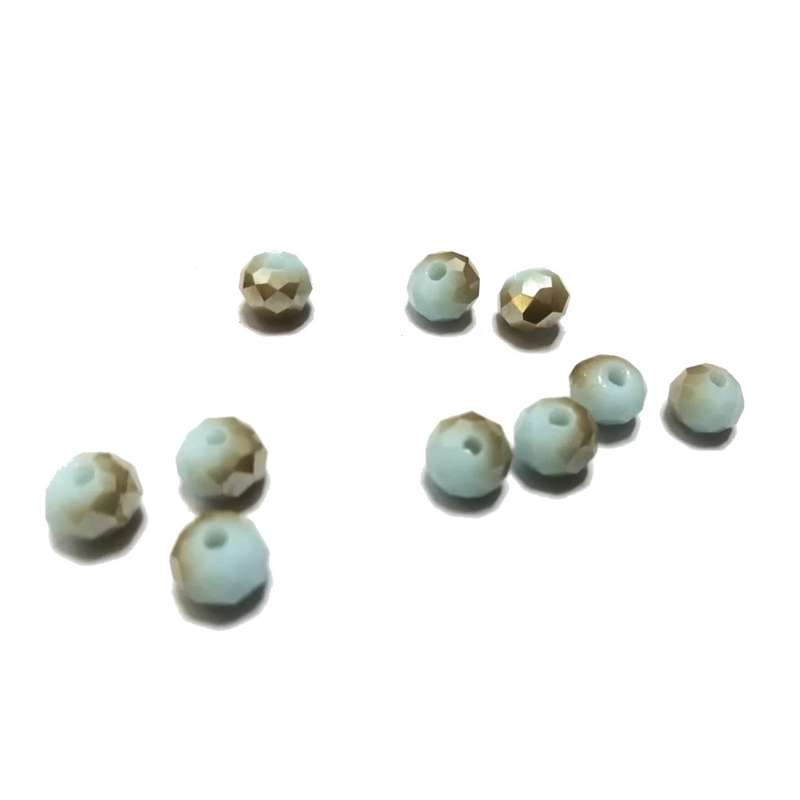 Beads / Crystal Beads - 8mm -brown smoked light blue- 10pcs / beads for crafting