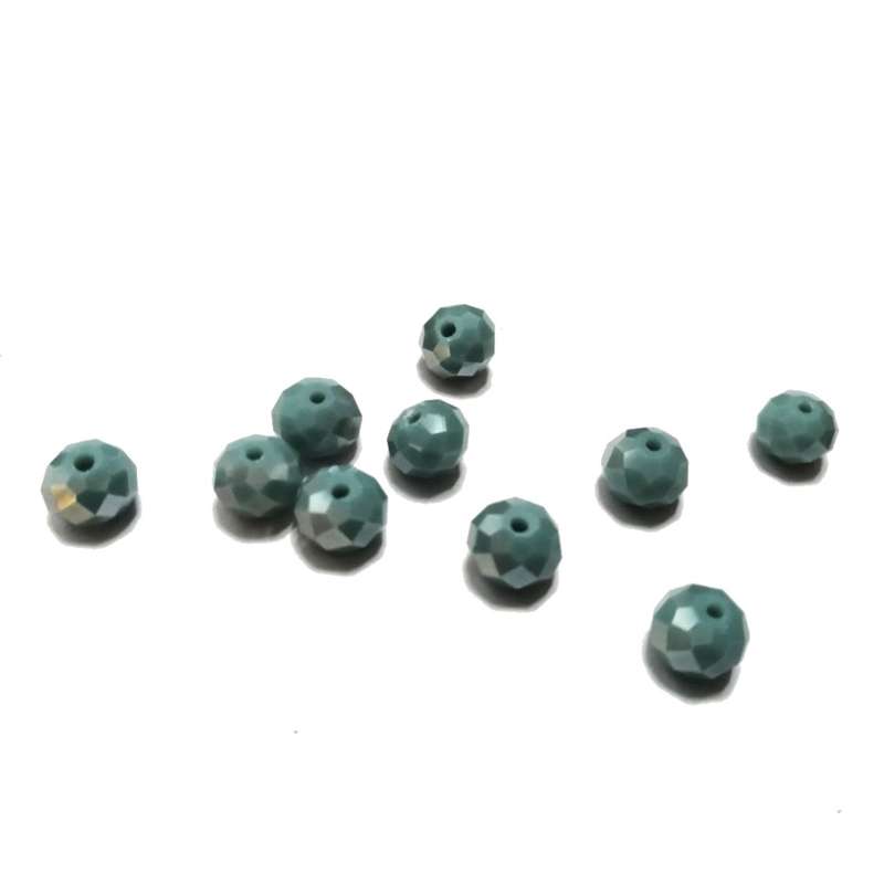 Beads / Crystal Beads - 8mm -grey turquoise blue- 10pcs / beads for crafting