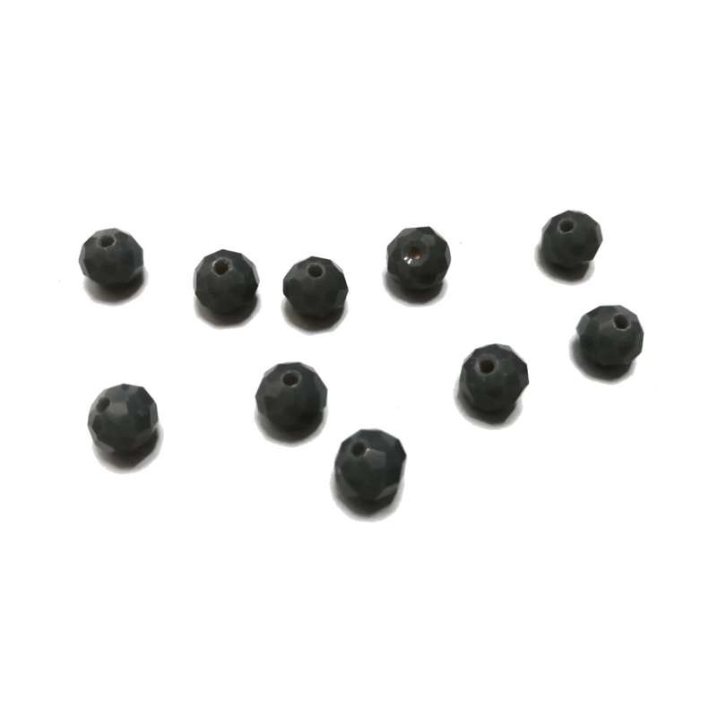 Beads / Crystal Beads - 8mm -mat grey- 10pcs / beads for crafting